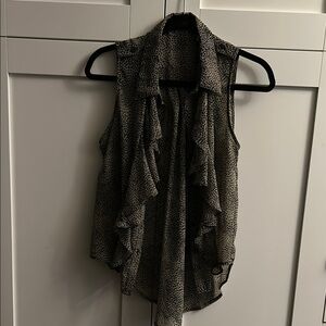 Sleeveless Black and Gray Ruffle Top